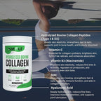 Collagen Peptides Powder – Hydrolyzed Bovine Collagen with Vitamin C, Hyaluronic Acid, Zinc & B3 – Type 1 & 3 Unflavored Protein Powder for Women & Men Hair, Skin, Nails, Joints 45 Servings
