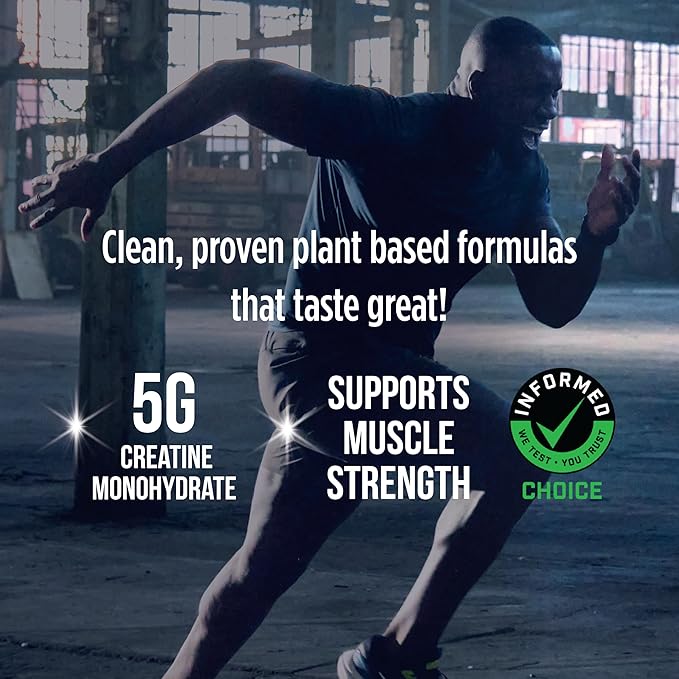 Vega Creatine Monohydrate Capsules, 5g Micronized Creatine Powder per Serving, for Lean Muscle, Support Cognitive Function, Pure, Unflavored, Sugar Free, 180 Pills (30 Servings)