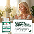Collagen Type 2 Hydrolyzed Supplement with Chondroitin and Hyaluronic, for Healthy Hair, Skin, and Nails, No Fillers, Additives, and No Artificial Colors - 120 Vegetarian Capsules