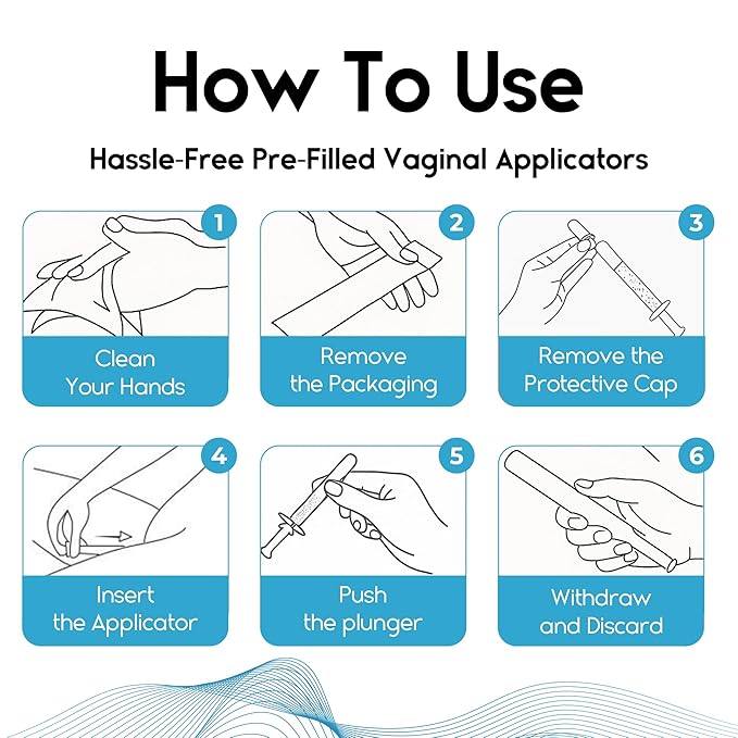 Vaginal Moisturizer Gel for Vagina Health, Moisturizer Applicators for Vaginal Dryness Relief and Long Lasting Wetness - Pre and Post Menopausal - 12 Pre Filled Applicators