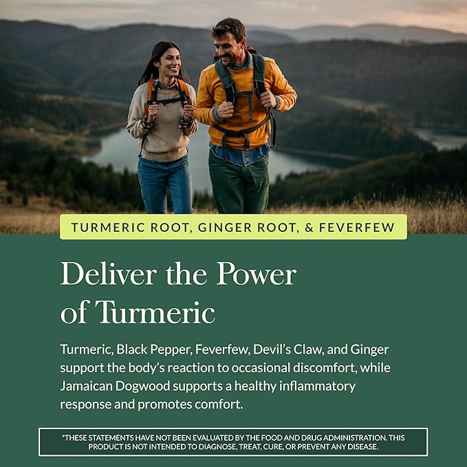 Gaia Herbs Turmeric Supreme Ache- Helps Provide Relief of Occasional Aches - with Turmeric Curcumin, Black Pepper, Devil’s Claw, Ginger, Feverfew & More - 60 Liquid Phyto-Capsules(30-Day Supply)