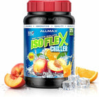 ALLMAX ISOFLEX Chiller Pure Whey Isolate Protein Powder – Gluten Free, Low Lactose, Sugar-Free – High-Protein, Clean, Keto-Friendly, Workout Supplement, Women and Men | Citrus Peach Sensation, 2lb