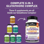 BioSchwartz Glutathione Supplement 500mg - Liver Detox with Quercetin, Vitamin C, Milk Thistle, Alpha Lipoic Acid - Immune Support Pill - Enhanced Immunity Defense Health Formula - 60 Capsules