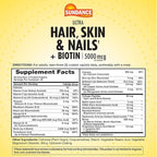 Sundance Hair, Skin & Nails Vitamins | 5000mcg | 60 Coated Caplets | with Biotin and Collagen | Non-GMO & Gluten Free Supplement