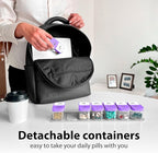 Extra Large Weekly Pill Organizer - XL Vitamin Holder with 7 Detachable AM PM Compartments - Portable Medicine Dispenser for Home and Travel, Big Supplement Container for Weekly or Daily Use, Purple