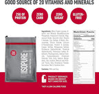 Isopure Zero Carb 100% Pure Whey Isolate Protein Powder, Gluten Free, With Vitamins, Strawberries & Cream, 25g Protein Per Serving, 7.5 Lbs, 110 Servings (Packaging May Vary)