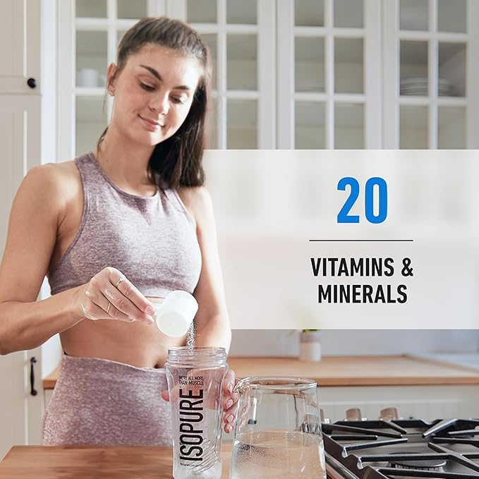Isopure Zero Carb 100% Pure Whey Isolate Protein Powder, Lactose Free, Gluten Free, with Vitamins, Creamy Vanilla, 25g Protein Per Serving, 1 Lb, 15 Servings (Packaging May Vary)