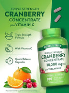 Nature's Truth Cranberry Concentrate Pills | Plus Vitamin C | 200 Quick Release Capsules | Non-GMO & Gluten Free Supplement