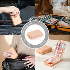 14 GRIDS Travel Pill Organizer Box with Labels - Travel Medicine Case Kit - Pocket Daily Pharmacy Container - Travel Medication Holder Dispenser for Fish Oil Vitamin Supplement Storage - Pink
