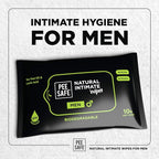 Pee Safe Intimate Wipes for Men, Biodegradable, pH balanced - 40 Wipes (Pack of 4)
