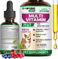 TOBYDIC Cat & Dog Multivitamin 21 in 1 Pet Supplements with Cranberry & Glucosamine - Natural Medicine & Support for UTI, Urinary Tract, Bladder, Kidney, Skin Coat, Joints Treatment Made in USA