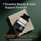 NatureBell Multi Collagen Complex - 300 Capsules - 5 Collagen Peptides (Type I, II, III, V, X), Hyaluronic Acid, Biotin & Probiotics - Hair, Skin, Nail, Joint & Gut Health Support*