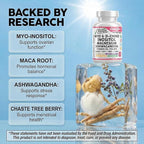 Myo Inositol D Chiro Inositol Supplement for Women - Hormone Balance with Magnesium Ashwagandha Vitamin D3 Folate Maca Root Chasteberry Evening Primrose | Ovarian Support Capsules 120 Count