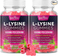 L-Lysine 1000mg Gummies for Immune Support & Skin Health - High Potency Vegan, Sugar-Free, Gluten-Free Supplement with Natural Raspberry Flavor for Adults & Kids - 120 Gummies
