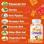 Height Growth Vitamins Supplement Gummies - Grow Taller for Teens Kids Boys Girls - Natural Height Increaser Maximizer Multivitamin