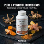 ADAPTOHEAL Inflammoff - Adaptogenic Supplement Designed to Support Joint, Muscle and Tissue Inflammation Naturally, 8 Highly Concentrated extracts with Turmeric and Rhodiola rosea (90 Capsules)