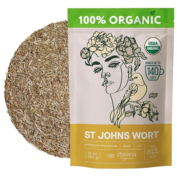 Organic St Johns Wort Tea (10 oz.) – 100% Pure Dried Saint John’s Wort Herb – Te de Hierba de San Juan Organica