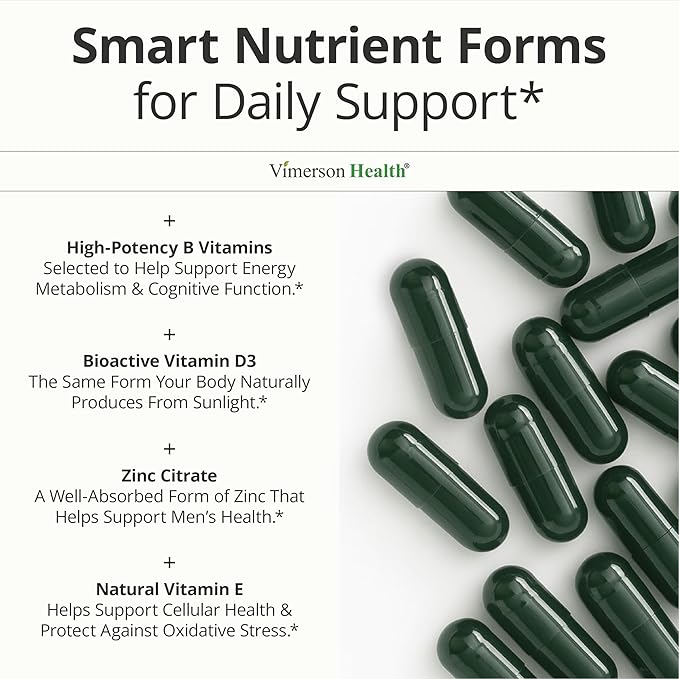 Multivitamin for Men with Vitamins and Minerals for Energy, Focus and Immune Health – Premium Daily Mens Multivitamins & Multiminerals – 60 Liquid Capsules