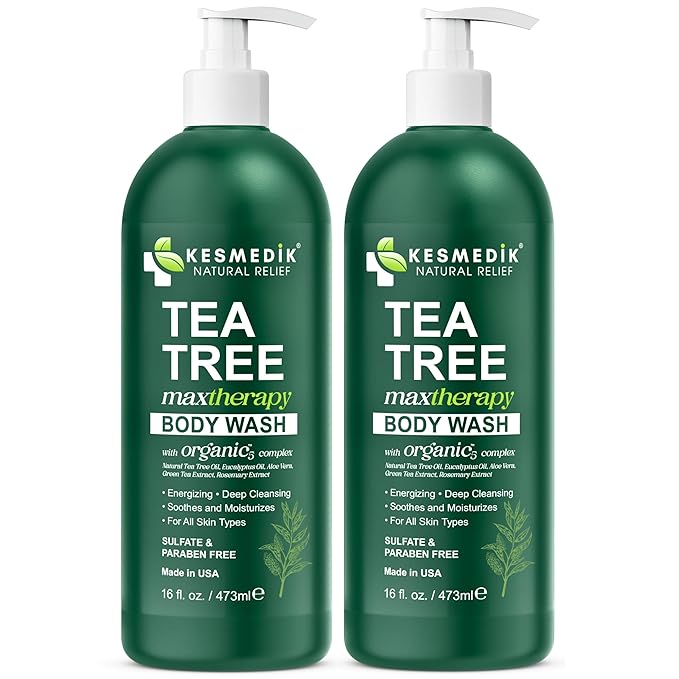 Tea Tree Body Wash MaxTherapy, Itchy Skin Relief Soap, Soothes Jock Itch, Athlete's Foot, Acne, Eczema, Psoriasis & Sensitive Skin, Intimate Wash, Men & Women, 2-Pack, Original Edition