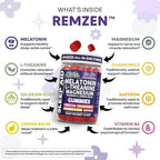 Clean Nutra Melatonin Gummies L Theanine Magnesium Valerian Root Lemon Balm Chamomile Vitamin C Gummy Saffron Sleep Aid Calm Vitamin B6 Stress Relief Hibiscus Relax Mood Happy Supplement Men Women