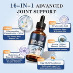 16-In-1 Glucosamine for Dogs & Cats, Liquid Hip & Joint Supplement, Collagen Drops with Chondroitin+MSM+Hyaluronic Acid Supplement Mobility Senior Dogs Pain Relief Helps All Breeds Made in USA 120ml