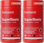 Humann SuperBeets Heart Gummies Advanced - CoQ10 150 mg Plus Beet Root Powder & Grape Seed Extract, 120 Count