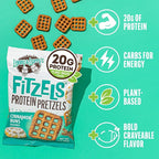 Lenny & Larry's FITZELS Protein Pretzels (Cinnamon Buns) 8 Individual Bags 3 oz Each – High Protein Snacks with 20g of Plant Based Protein – Healthy Vegan Pretzels – Delicious Salty Taste