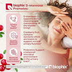 biophix D-Mannose 1000mg Capsules with Cranberry & Probiotics - D Mannose Supplements for Women - D-Mannose Pills for Urinary Tract & Bladder Health Support - Digestive Well-Being - 120 Vcaps 2 Pack