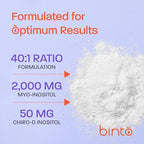 Binto Inositol Powder Mix | 60-Day Supply | 40:1 Ratio of Myo and D-Chiro Inositol | Hormone Balance and Ovulation Support | Preservative Free