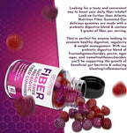 Atlantis Nutrition Sugar Free Fiber Gummies for Adults - 5G Fiber Supplement Formulated with 5.4G Prebiotic Digestive Blend/Serving - Supports Gut Health & Healthy Digestion - 2-Pack 120 Gummies