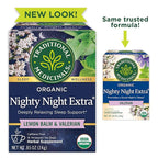 Traditional Medicinals Tea, Organic Nighty Night Extra, Promotes a Good Night's Sleep, 16 Tea Bags (Pack of 2)