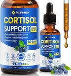 10 in 1 Cortisol Supplements for Women & Men, Cortisol Reducer with Ashwagandha, Magnesium, L-Theanine, Hormone Balance Drops - Sleep & Mood Support, 2 Fl Oz, Blueberry Flavor