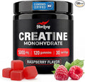 Creatine Monohydrate Gummies 5000mg for Women & Men, NSF Certified, Sugar Free, Vegan, 120 Count, Pre Workout Muscle Strength & Recovery Supplement