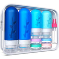 Tocelffe 18pack Travel Bottles for Toiletries,TSA Approved Silicone Travel Containers jar for Toiletries,Leak Proof Refillable Liqus Shampoo And Conditioner Essentials toiletry