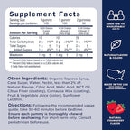 Mommy's Bliss Kids Sleep Melatonin Gummies, Non Habit-Forming with No Artificial Colors, Flavors or Gelatin - Age 3 Years+ - Strawberry Flavor - 100 Sleep Gummies