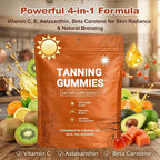 2026 New Tanning Gummies for Women, Tanning Gummies That Work Fast Without Sun, Enhances Natural Tan, Natural Looking Glow, Bronzing, Non-GMO, Vegan & Sugar Free - 60 Count (1 Pack)