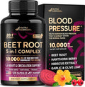 Beet Root 5-in-1 Complex Capsules - Healthy Blood Pressure Support Supplement** for Heart & Circulation Support - Olive Leaf, Hawthorn Berry & Hibiscus - for Men & Women - Made in USA, 120 Capsules