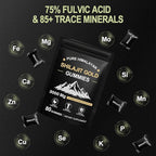 Shilajit Gummies for Men & Women, Rich in Ashwagandha Gaulshura Fulvic Acid 85 Micronutrients, No Added Sugar Non-GMO 100% Natural Organic, Energy Support & Overall Health, 80 Gummies