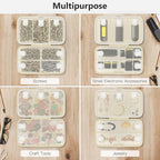 FYY Weekly Pill Organizer with Labels,8 Compartments Travel Daily Pill Case Airtight Moistureproof Large Pill Box to Hold Vitamins, Fish Oil, Supplements,Cotton Swab and Bandages-Beige