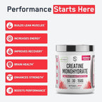 SteelFit Creapure Pure Creatine Monohydrate Powder for Men & Women, Watermelon - Flavored Creatine Gym Workout Supplements for Lean Muscle Gain, Brain Health & Strength Building - 30 Servings