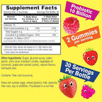 WellYeah Probiotics for Kids Gummies 2 Pack -10 Billion CFU -for Gut Health, Immune Health and Digestive Support -Berry Flavor Chewable Supplement -Vegetarian, Non GMO - 60 Gummies