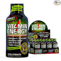 Vitamin Energy Workout+ Extra Strength Energy Shot Sour Apple 12 Pack, 260mg Natural Caffeine, Pre-Workout, B-Vitamins, Minerals, Endurance & Performance, Zero Sugar, Gluten-Free, Vegan, 1.93 fl oz