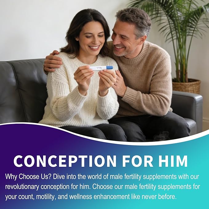 Male Fertility Supplement, Pre Conception Fertility Supplements for Men with CoQ10, Maca Root, Zinc & NAC, Mens Prenatal Vitamins for Optimal Sperm Count Motility, Conception for Him, 120 Capsules