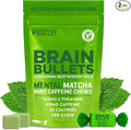 160mg L-Theanine + 80mg Caffeine Chews – Mint Matcha Flavour, Increases Productivity, Mental Clarity, Alertness | 2 Packs - 16 Servings | Brain Bullet | Energy Gum & Focus Gummy Upgrade