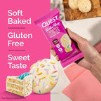 Quest Nutrition Frosted Cookies Twin Pack, Birthday Cake, 1g Sugar, 10g Protein, 1g Net Carbs, Gluten Free, 16 Cookies, (Pack of 2)