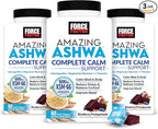 Force Factor Amazing Ashwa Complete Calm Support, KSM-66 Ashwagandha, Like Ashwangandha Gummies to Promote Calm & Relaxation with Magnesium & L-Theanine, Blueberry Pomegranate, 180 Soft Chews, 3-Pack