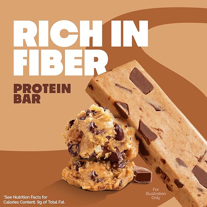 Quest Nutrition Chocolate Chip Cookie Dough Protein Bars, 21g Protein, 4, Net Carbs, 1g Sugar, High Fiber, Gluten Free, Keto Friendly, 4 Count
