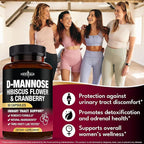 NEW AGE D-Mannose with Cranberry & Hibiscus - High Strength for Urinary Tract Health - Supplement for Women - Bladder, Liver & Microflora Support - Made in USA - Vegan, 60 Capsules