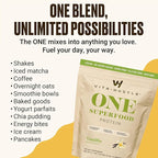 VitaHustle ONE Vegan Vanilla Protein Powder - 20g Plant Protein Meal Replacement with 86+ Superfoods & Greens, Probiotics + No Bloat Digestive Blend - Dairy Free, Gluten Free (15 Servings)