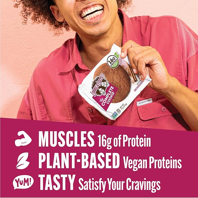 Lenny & Larry's Complete Protein Cookie, [Snickerdoodle], Chewy Soft Baked, 16g Plant Protein, Vegan, Non-GMO, High Fiber, 4 Ounce Cookie (Pack of 12)